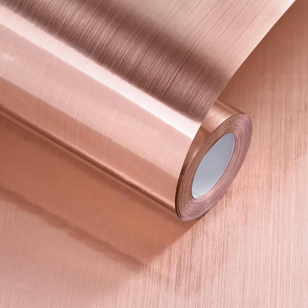 Rose Gold Contact Paper Peel and Stick Countertop Contact Paper Self-Adhesive Waterproof DIY Decor Wallpaper for Kitchen Backsplash Fridge and Cabinets A Set of 23.6"x240"