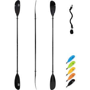 OCEANBROAD Adjustable Fishing Kayak Paddle - 94in/240cm-98in/250cm-102in/260cm Aluminum Alloy Shaft with Paddle Leash