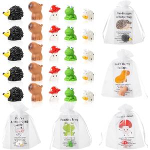 100 Sets Graduation Gifts Bulk, Appreciation Gifts for Graduation Volunteer Teacher Student, Funny Resin Animal with Pun Note Cards Inspirational Gift Sets for Team Employee Staff Coworker