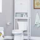 Spirich Over The Toilet Storage Cabinet, Bathroom Shelf Over The Toilet, Over Toilet Bathroom Organizer (White)