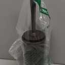 UPTRONIC Toilet Brush, Toilet Bowl Brush with Extra Long Handle Durable Bristles Toilet Scrubber and Covered Holder for Toilet Brush Set for Bathroom Cleaning (Brown, 1 Set)