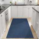 Hargiis Kitchen Rug, Rubber Non Slip Kitchen Rugs Washable, Absorbent Runner Mat for Floor, Machine Washable Standing Mats for in Front of Sink, Door, Laundry, Entryway (Navy Blue, 71"  35.5")