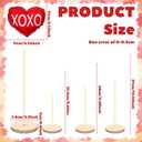 6 Pcs Valentine's Day Table Top Decor Tall Standing Fabric Heart Set Double Printed Conversation Hearts Tabletop Centerpiece Sign Valentine Hearts Decorations Tiered Tray for Home Office