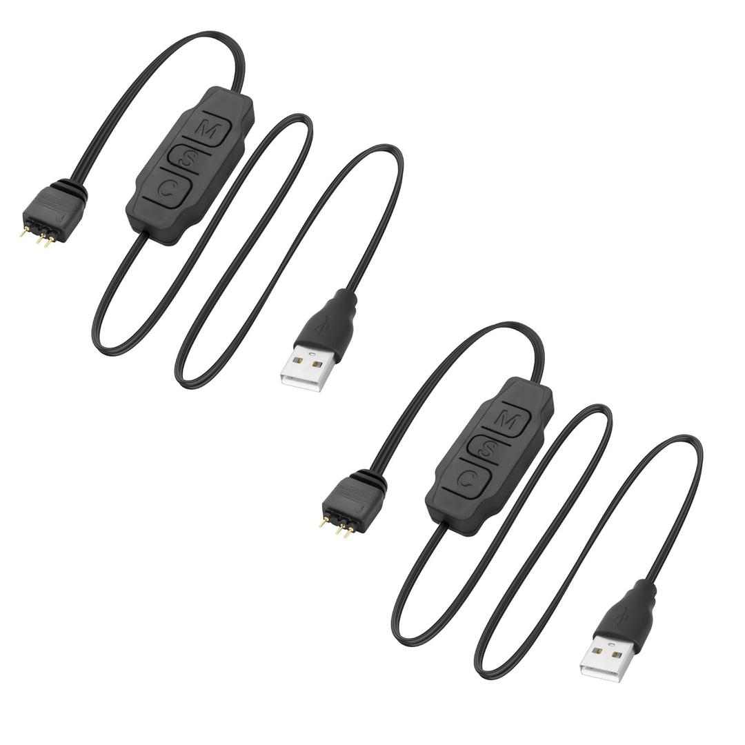 XMSJSIY 5V 3Pin ARGB Controller USB Power Supply RGB PC Fan Controller LED Light Strip Controller Cable for PC LED Stripe Fans Water Cooling Accessories - 2PCS