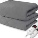 Heated Mattress Pad Queen Size, Electric Mattress Pad Cover w/Dual Control 8 Heating Settings, Bed Warmer w/ 4 Auto Shut Off Settings, UL Certified, Deep Pocket, Machine Washable, Dark Grey