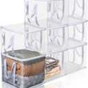 Windyun 8 Pcs Clear Zippered Organizers 12''x12''x12'' Moving Bags with Reinforced Handles Heavy Duty Storage Cube Tote Storage Bags Bins for Clothes Moving Supplies Linens Shoes Closet Organizer
