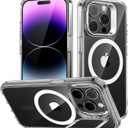 ESR for iPhone 14 Pro Case, Compatible with MagSafe, Built-in Camera Ring Stand, Military-Grade Protection, Magnetic Phone Case for iPhone 14 Pro, Classic Kickstand Case (HaloLock), Clear