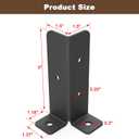 4 Pcs Adjustable Deck Post Anchor Brackets Kit - Fit 1.5x1.5, 2x2, 2x4, 4x4 Posts - Heavy Duty Half Column Black Support Base for Wood Fence Pergola Railing
