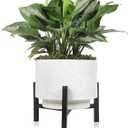 Metal Plant Stand, Adjustable Heavy Duty Sturdy Plant Holder for Indoor Outdoor Use, 2 Height Displays Single Plant Pot Stand (Black, Fit 8-12inch pots)