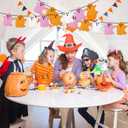 2 x 2pcs Halloween Hanging Ghost Banners, Glitter Ghost Cardstock Halloween Party Decorations for Indoor Outdoor Haunted Houses Wall Fireplace Doorways Decor