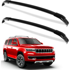 Roof Rack Cross Bars 220lbs Compatible with Jeep Wagoneer & Grand Wagoneer & Wagoneer L & Grand Wagoneer L 2022-2026, Heavy Duty All-Metal Aluminum Roof Rails Crossbars Cargo Canoe Black
