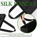 Black Gift Bags With Handles, 8x5x10 Inch Sturdy Kraft Paper Gift Bags, Bulk for Wedding, Party, Birthday, Business and Shopping (Black-M-24-pcs)