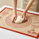 Silicone Baking Pastry Dough Mat - 28x20Inch Extra Large Cookie Bread Rolling Mats Sheet, Nonstick Kitchen Counter Kneading Board, Thick Reusable Pie Cookies Pizza Fondant Making Matt with Measurement