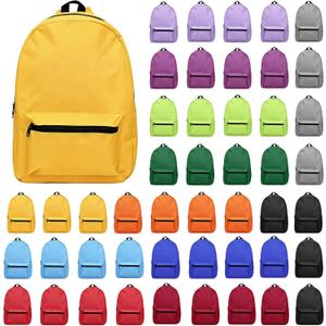 48 Pack Backpacks Bulk Classic Student Bookbags 17 Inch Heavy Duty Backpacks for School Stadium Events Work Outdoor Travel, 12 Assorted Colors