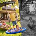 Everyfun 43" Saucer Tree Swing for Kids Adult, 700lbs Weight Capacity, Waterproof Flying Saucer Swing with Adjustable Hanging Straps, Swing Seats for Backyard Outdoor Indoor Playground, Blue