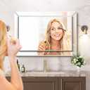 Pregaspor Frameless Bathroom Mirror - 20" x 30" Rectangular, Polished Beveled Edge for Washroom