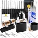 5PCS Heavy Duty Padlock Keyed Alike Lock Set, 2-3/8" Pick Extra Long Shackle, 40MM 1-9/16" Picking Laminated Steel Lock Kit Body, Ideal for Gym Locker