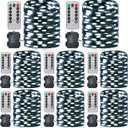 8 Pack Battery Operated String Lights 16.4 ft Fairy Lights 50 LED with Auto Timer Dark Green Copper Wire Twinkle for Indoor Outdoor Christmas Trees Wreath Decoration Patio Bedroom (White)