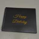 Mooliwe Birthday Guestbook with Pens Stickers Happy Birthday Signature Book 8.3 x 6.5 Inch Black Gold Birthday Guestbook for Birthday Photobooth Photo Strips Scrapbook Birthday Gift Party Supplies