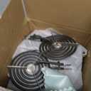WB31M20 WB31M19 Porcelain Drip Pans and WB30M1 WB30M2 Electric Stove Burners Replacement for G*E Hot*Point Stove Top, Include 4 Pack Black Drip Pans and 4 Pack Electric Stove Element by Fetechmate