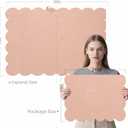 Lightomorrow Scalloped Bulletin Board, 36 x 24 Inches Felt Pin Board - Decorative Cork Alternative for Wall, Foldable Picture Self-Adhesive Vision Prayer Board with 20 Pushpins - Mauvey Pink
