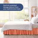 Wrap Around Dust Ruffle Bed Skirt - Coral - for King Size Beds with 21 Inch Drop - Easy Fit Elastic Strap - Adjustable Pleated Bedskirt w/Brushed Fabric - Wrinkle Free - for Women, Men, Kids & Teens