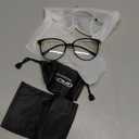 Gaoye Blue Light Blocking Glasses - Trending Round TR90 Frames, Metal Arms, UV400 Protection - Matching Soft Case (2-black+tea Leopard)