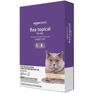 Amazon Basics PreventativeTopical Flea Treatment for Large Cats (Over 9 Pounds), 4 Count (Previously Solimo