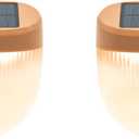 Vego garden Rippled Solar Garden Lights with Auto Sensors Magnetize Securely to Rasied Beds, IPX4 Waterproof Outdoor LED Light for Patio & Yard Terra Cotta, 2 Pack