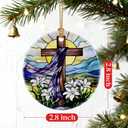 2 x Cross Ornament | Christian Christmas Ornaments, Religious Christmas Decorations, Hanging Ornaments for Tree | Religious Decor, Christian Faith Gifts | Easter Gifts, Baptism Gift, Confirmation Gift