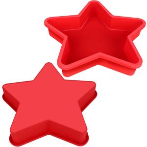 Star Cake Pan, Silicone Star Shaped Cake Pan, 9.5 Inch Large Nonstick Cake Mold, Birthday Anniversary Wedding Party Cake Baking Pans, Pack of 2