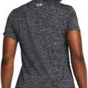 4 x Under Armour Womens Tech Twist Short Sleeve V Neck, (001) Black / / White, Large