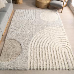 nuLOOM Gloria Abstract Shag Area Rug, 5x7, Light Brown 