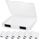 12 Pcs Clear A4 File Box Document Plastic Storage Box Paper Plastic Case Board Game Storage Containers Magazine Protector File Holder with Buckle (Black,12.4 x 9.84 x 1.18 Inches)