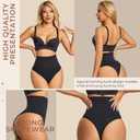 Dulchany Thong Shapewear Tummy Control Underwear for Women Seamless Body Shaper Panties (Black, M)