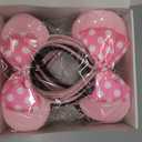 NEWTGAN 20 PCS Mouse Ears Headbands for Birthday Party Theme Park Costume Play Celebration for Boys and Girls (black,pink) (pink black)