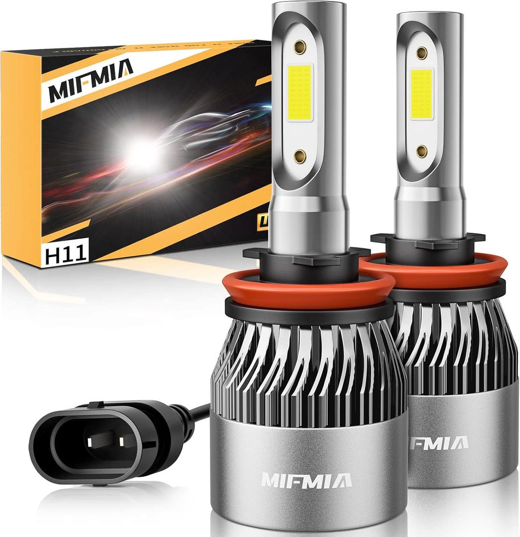 // Bulbs 6500K Cool White 36000LM 900% Brighter, Plug and Play with Cooling Fan, IP68 Waterproof Off Road Lights, Pack of 2 (H11/H9/H8)