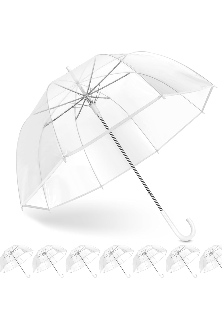 Clear Bubble Umbrella Wedding, High-Visibility Transparent Rain Umbrellas Bulk, Windproof Large Clear Umbrella, Firm and Durable, Dome Umbrellas for Wedding Bride Groom Photography Golf Outdoor