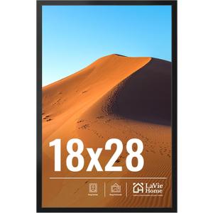LaVie Home 18x28 Picture Frame for Wall Display, 18x28 Black Picture Frame with HD Plexiglas, 18 x 28 Photo Frame 1 Pack, Display Frame for Vertical or Horizontal, Classic Collection