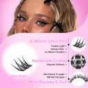 Lash Clusters Kit, DIY Cluster Eyelash Extensions 516mm,132pcs Fluffy D Curl Natural Lashes with Bond and Seal,Remover, TweezersNatural Fake Cat Eye Individual Manga Clusters 1-2-L