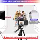 White Backdrop for Photoshoot, 10x10 ft Photo Backdrop Curtain Double-Side for Photography, Polyester Fabric White Background Screen for Photographic Studio Baby Picture Party Prop (Backdrop Only)