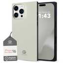 Cocomii - Rectangle Case Compatible with iPhone 16 Pro Max - Compatible with MagSafe, Crocodile Leather, Fashionable Pattern, Matte, Magnetic Phone Case for iPhone 16 Pro Max 6.9 inch, Antique White