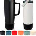 Silicone Boot for Owala 30oz & 40oz FreeSip Sway Bottles & Tumblers - Non-Slip, Scratch-Resistant, Stability Enhancer, in 12 Colors (Midnight Black)
