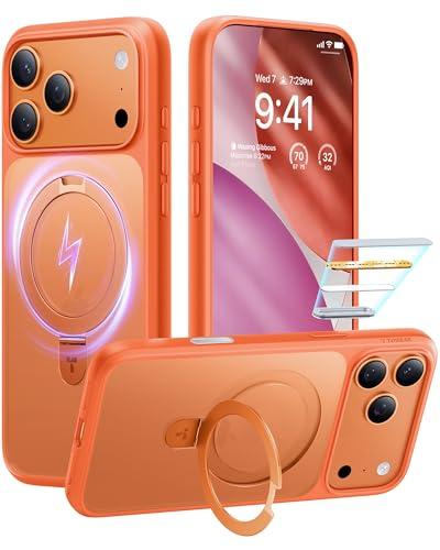 TORRAS for iPhone 17 Pro Max Case with Stand, Camera Control Button, Fit for MagSafe, Military Grade Protection, Translucent Slim Soft Edge Case for iPhone 17 Pro Max 6.9", Orange