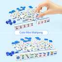 Gartu American Mahjong Tile Set, 166 White Tiles (1.2”), Mahjong Tile Set with Carrying Bag, Dice, Mat, Cute Mini Tiles, Portable Travel Complete Game Set for Home Outdoor, Gift for Enthusiasts