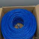 CAT6 Plenum Cable 1000ft, 23AWG UTP 550MHz 10Gbps, DSX-8000 Certified, Internet Cable Rated for in-Wall, Outdoor & Direct Burial, Tangle-Free Spool, Bulk Cat6 LAN Wire for Home, Office (Blue)