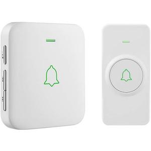 AVANTEK Wireless Doorbell, Mini Waterproof Door Bell Chime Operating at 1000 Feet, CW-11 Doorbell with 52 Melodies, 5 Volume Levels & LED Flash (White)