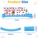 Stackable Card Holder, Double Layered Playing Card Holder Organizer Tray, 4 Pack Storage Case for Seniors, Adults, Arthritis Patients and Kids (Blue)