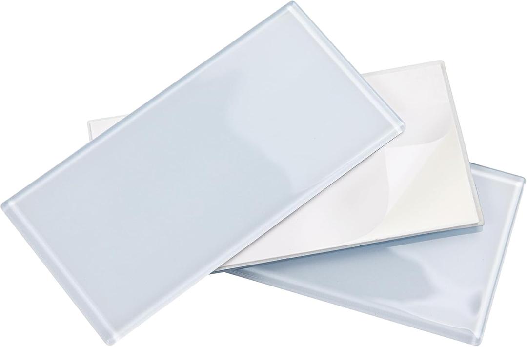 Peel and Stick Glass Subway Tiles, 3 x 6 Inch, Blue White for Kitchen Backsplash Bathroom Wall Pack of 40 Sheets, 5sq.ft