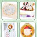 ERKOON Christmas Punch Needle Kit Adults Beginners, DIY Easy Christmas Embroidery Set for Starter Art Craft, Needling Punch Project with Patterns, Tools, Yarns, Hoop, Instruction (Santa Claus)